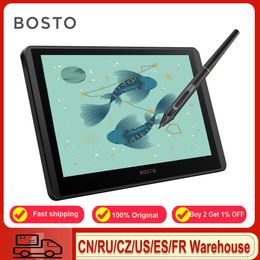 Tablets BOSTO 12HDA HIPS LCD grafische tekentabletmonitor 11,6 inch formaat 1366x768 display 8192 drukniveau Passieve technologie