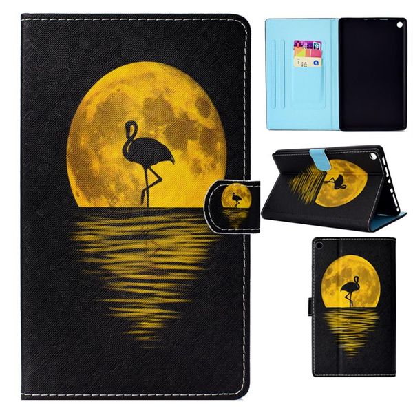 Tabletten Case Voor Amazon Kindle Fire HD8 2016 2017 8 0 inch Cover Mode schilderen Lederen Portemonnee Zakken Kaart rustfunctie Table237N