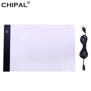 Tablettes Chipal A4 Drawing Tablet Digital Graphics Pad Usb LED Light Box Copier Copier Electronic Art Graphic Painting Table d'écriture