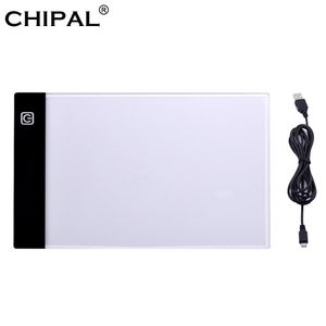 Tablets Chipal A5 Digitale tekening Tablet LED LIDEN BOX GRAFISCHE TABLETS PAD Tracing Graphics Copy Board USB Painting Table Writing Pads