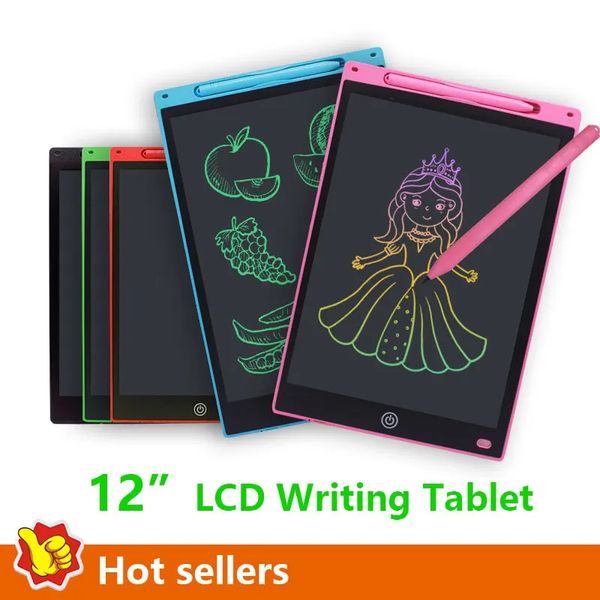 Tabletas Pad, la almohadilla de escritura a mano de 12 pulgadas dibujando tableta de la pantalla LCD escribiendo tableta Toys gráficos digitales para niños