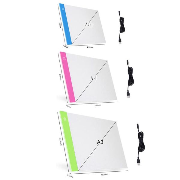 Tablettes Elice A2 A3 A4 A5 ultra mince LED dessin tablette graphique numérique USB lumière LED tablette de dessin peinture d'art électronique