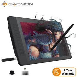 Tabletten Gaomon PD1560 15,6 inch IPS HD Art Painting grafische tablet met scherm 8192 Niveaus Drukpen Tablet Display voor tekenhandschoen