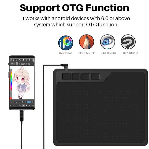 Tablettes Gaomon S620 6.5 x 4 pouces Anime de tablette numérique, tablette graphique pour le dessin de jeu OSU avec 8192 Niveaux Free Styl