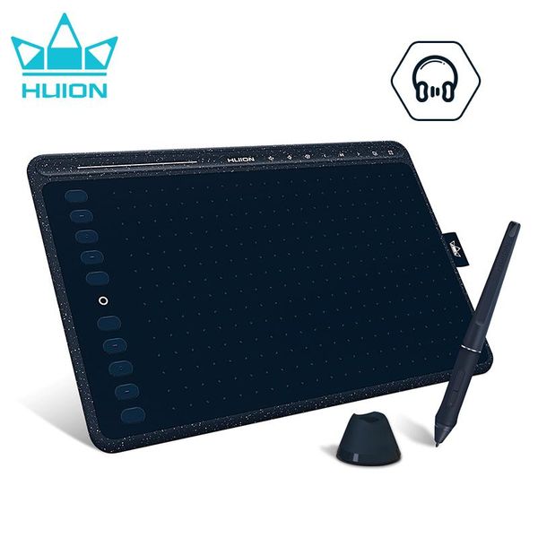 Tabletas Huion Graphics Tablet HS611 Tableta de dibujo de 10x6 pulgadas 3 Color con 18 teclas Express Barra táctil 8192 Niveles de batería bolígrafo digital