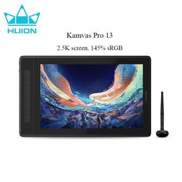 Tabletten HUION grafische tablet Kamvas Pro 13 2,5K scherm 13,3 inch display 145% sRGB tekenpen tabletmonitor met verstelbare standaard