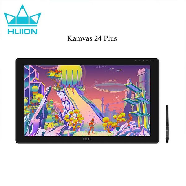 Tablettes huion kamvas 24 plus 23,8 pouces moniteur de tablette graphique avec écran IPS Qled laminée complète 140% SRGB Dessin Affichage numérique stylo