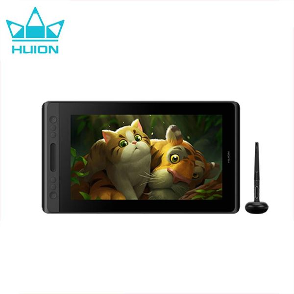 Tabletas Huion Kamvas Pro 13 Graphics Pantalla de tabletas de 13.3 pulgadas Soporte de inclinación de lápiz de lápiz digital sin batería Laminado completo