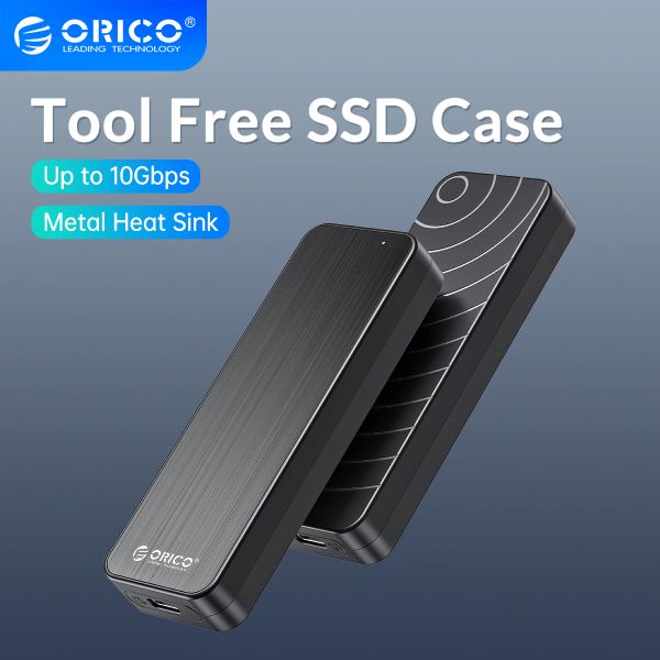 Tabletas Orico M2 NVME Cinebro USB3.2 Gen2 Tipo C 10Gbps PCIe SSD Cubo M2 Case SSD Builtin Metal Disipador de calor Sólido Caso de accionamiento de estado sólido