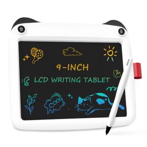 Tablettes Panda LCD Écriture Tablette 9 pouces Toddler Doodle Board, pavé à dessin effaçable coloré pour les enfants