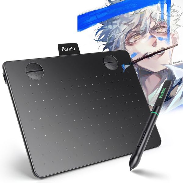 Tablettes Parblo A640 V2 6 * 4 pouces graphiques tablette grande zone active Signature professionnelle USB 8192 PURTÉE BATTERIE FREE PEN NOUVEAU ARRIVE