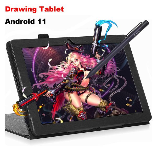 Tablettes Tablet de dessin autonome avec Andriod 11 Aucun ordinateur besoin de 10 pouces IPS HD Screen WiFi Bluetooth HDMI USBC pour l'élève