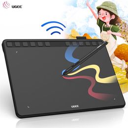 Tablettes UGEE S1060W Tire sans fil Tablettes Graphic Drawing Tablet avec stylet sans batterie 12 raccourcis pour le jeu OSU!eLearning