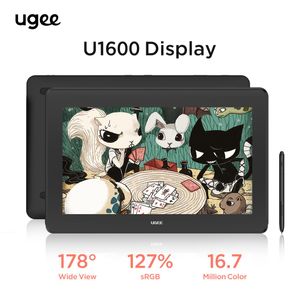 Tablettes UGEE U1600 Graphics Tablet Monitor avec 15,4 pouces écran HD 127% SRGB 5080LPI pour concevoir une assistance enseignante Android Windows MacOS
