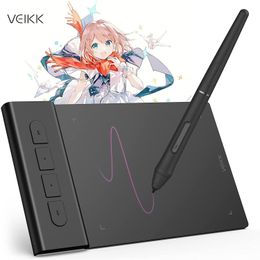 Tablets Veikk Creator POP VK430 MINI TEKENT TABLET 4x3 inch Digitale grafische tablet Ondersteuning Windows Android Mac Chromebook voor OSU -game