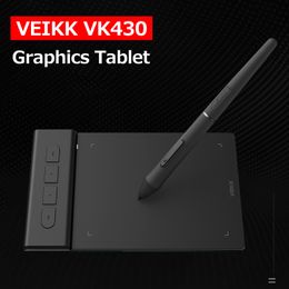 Tabletten Veikk VK430 Grafische tablet Digitale tekening Tablet met 8192 Niveaus Drukgevoeligheid 5080LPI Resolutie 4 Express toetsen