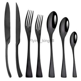 TABLEWARE keuken bestek servies servies stalen roestvrije steak spiegel set diner 7 stks flatware 18/10 vork set theelepel dessert mes hkd230812