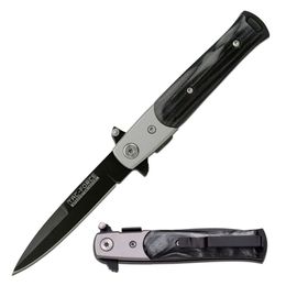 TAC-FORCE TF-438BP asistido por resorte Tatical caza Perla Negra Stiletto táctico EDC cuchillo de bolsillo flotante