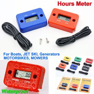 Tacómetro LCD Inductivo Medidor de horas digital Medidor de horas a prueba de agua para motocicleta Bicicleta ATV Snowmobile Marine Boat Ski Dirt Gas Engine