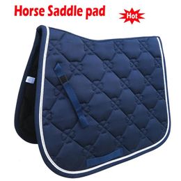 Tack Saddle Pad Todo uso Montar a caballo Sudor Cubierta absorbente Bareback Estera de apoyo Evento de salto ecuestre Azul marino 231114