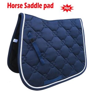 Tapis de selle Tack tout usage équitation housse absorbant la sueur Bareback tapis de soutien événement de saut équestre bleu marine 231114