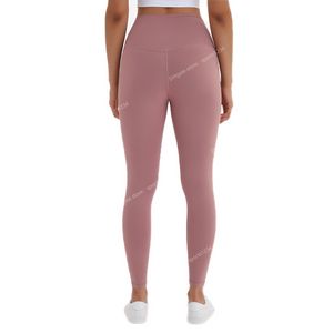 Femmes taille haute Yoga sensation nue Squat preuve dos taille Leggings contrôle du ventre jambières d'exercices 4 voies Stretch serré YogaYoga pantalon vêtements de sport accessoires