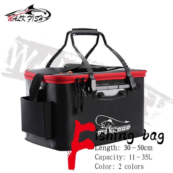 Tackle Walk Fish Fishbox Rangement Sac de rangement portable Eva Tank Bucket Fishing Sac pliant épaissoir la boîte de pêche vivante Camping Tackle de pêche