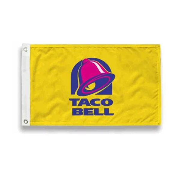 Taco Bell Flag Banner 3x5 FT 90x150cm Doble costura 100D Poliéster Festival Regalo Interior Exterior Impreso Venta caliente