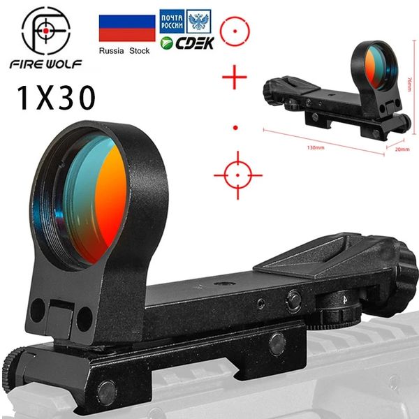 Tactical 1x30 Hot 20 mm Rail Riflescope Hunting Optics Holographic Red Dot Sight Reflex 4 Réticule Tactical Scope Collimator Sight