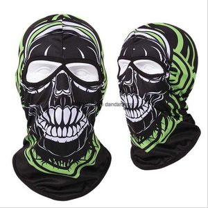 tactische 2 gaten Devil SKull Hoofdmaskers stofdicht winddicht masker Outdoor wandelen Caming Hunting Full face beschermende Capuchon CS leger Zomer mesh koeling Caps