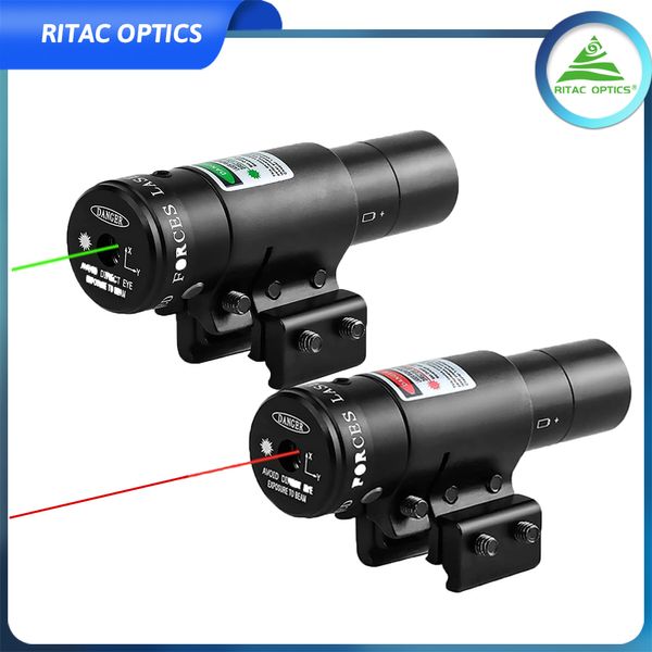 Portée de visée Laser tactique vert/rouge 5mw, Rail de 11mm 20mm adapté à la portée du fusil de pistolet, interrupteur marche/arrêt à bouton-poussoir