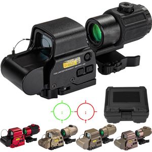 Tactische accessoires G43-vergrootglas, 3x vergrotingsbereik en 558 Red Green Dot Sight Combo met G43-schakelaar naar zijkant Snel afneembare houder voor jachtgeweer