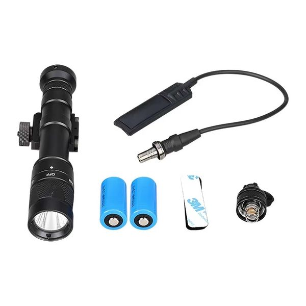 Accesorios tácticos jingming m4 m16 hk416 ar15 Linterna M600W linterna táctica deslumbrante de alto lumen con cola de rata y cabeza de corona Antorcha portátil