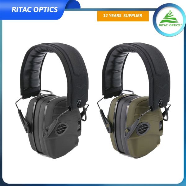 Auriculares tácticos Airsoft, auriculares antiruido con amplificación de sonido, protección auditiva electrónica, orejeras para caza y tiro