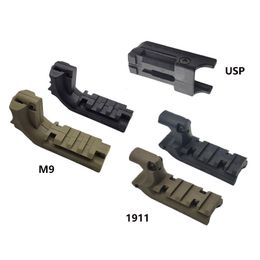 Airsoft táctico Nylon M9 M1911 USP Soporte inferior Guía de 20 mm Conversión de riel de riel DISPONIZAJE