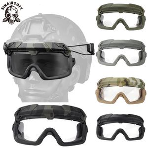 Tactical Airsoft Paintball Goggles Windproof Anti Fog CS Wargame Protection for Helmet Fishing Loiseries Cyloges Eyewear 231227