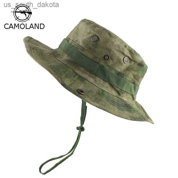 Táctico Airsoft Sniper Camuflaje Boonie Sombreros Gorra nepalí Militares Ejército Hombres Militar Senderismo Sombreros Verano Cubo Pesca Sombrero L230523