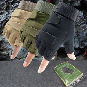 Tactische Militaire Vingerloze Handschoen Outdoor Fiets Bergbeklimmen Mitten Airsoft Schieten Training Combat Half Vinger Gloves208o