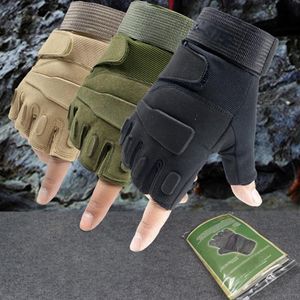 Tactique Armée Militaire Gant Sans Doigt En Plein Air Vélo Alpinisme Mitaine Airsoft Tir Formation Combat Demi Doigt Gants285q