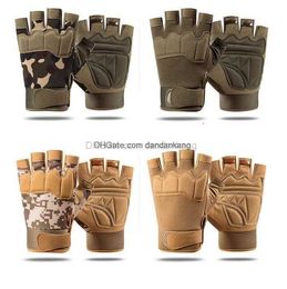 Tactisch Leger Militair Vingerloze handschoenen Outdoor Fiets Bergbeklimmen Mitten Airsoft Schieten Training Combat Halve vingerhandschoen yoga oefening ski wanten