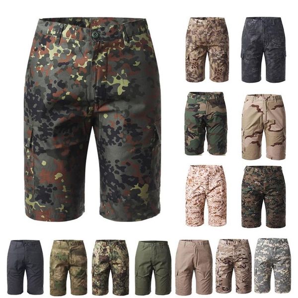 Tactique BDU Armée Combat Vêtements À Séchage Rapide Pantalon Camouflage Shorts En Plein Air Woodland Chasse Tir Bataille Robe Uniforme NO05017258V