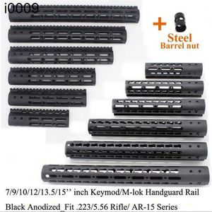 Tactical Black 7/9/10/12/13.5 / 15 pouces KeyMod / M-LOK Hand Guard Rail Flover Mount de support avec écrou en baril en acier