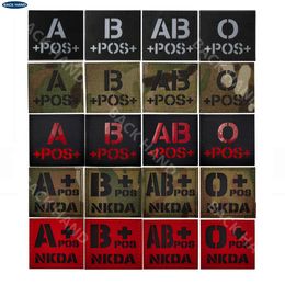 Tactisch bloedgroep Badge geborduurde magische sticker A b ab o maat 5*2,5 cm Militaire Acessories Borduurpleisters voor kledinghoed