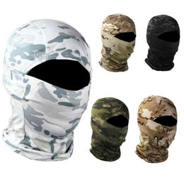 Tactical Camouflage Balaclava Volledige Gezichtsmasker Wargame Army Hunting Cycling Sport Cap Militaire Multicam CP Face Scarf Bandana Y1229