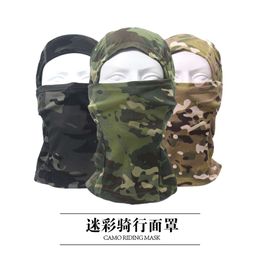 Masque facial de tigre volant de cyclisme de camouflage tactique, protection solaire multifonctionnelle pour sports de plein air, collier de couvre-tête coupe-vent et respirant 206127