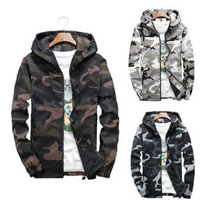 Tactique Camouflage Veste Hommes Casual Hoodie Vestes Streetwear Automne Camo À Capuche Coupe-Vent Manteau Mâle Outwear