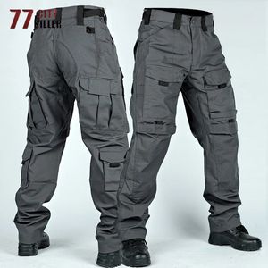 Pantalon cargo tactique hommes multi-poches pantalon militaire résistant à l'usure entraînement en plein air randonnée pêche pantalon ample décontracté mâle 240227