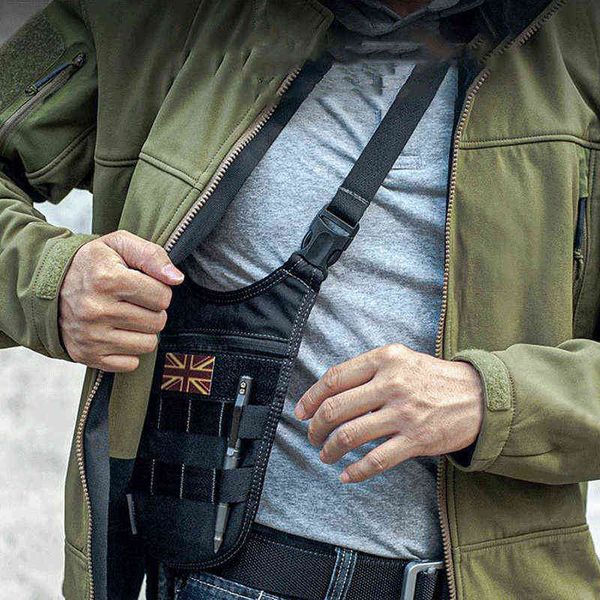 Tactique Poitrine Sac Holster Pouch Underarm Caché Molle Militaire Sac À Bandoulière Chasse Taille Pack Téléphone Cas Anti Vol Portefeuilles W220225