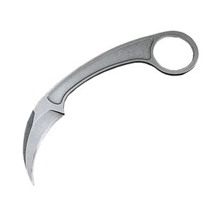 Couteaux à griffes tactiques Karambit 440C, lame de lavage en pierre, manche en acier, couteau à lame fixe H5435