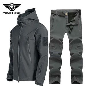 Tactical Coats Hiking Camping Waterproof Men Sets Soft Shell Tactical Chamarras Hombres Tracksuits Thermal Jackets Fishing Skiing Pants zln231114